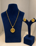 Gold Lakshmi Coin Pendant Necklace Set
