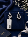 Silver Crystal Swirl Stud Earrings