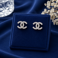 Silver Crystal Designer Stud Earrings for Women
