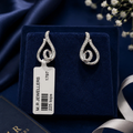 92.5 Silver Crystal Swirl Stud Earrings