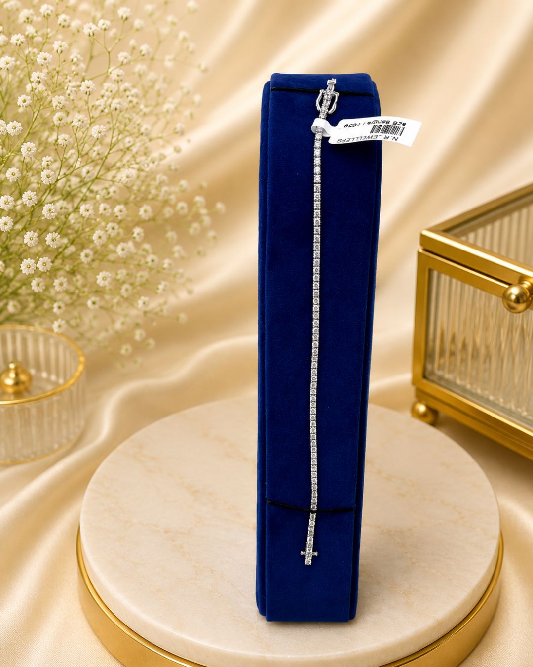Silver Diamond Line Bracelet