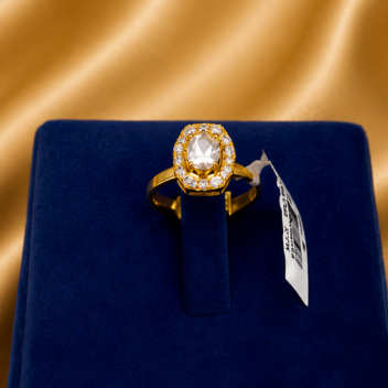 Gold Halo Crystal Ring