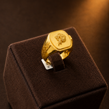 Royal Crest Gold Signet Ring