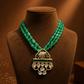 92.5 Emerald Royale Elephant Pendant Necklace