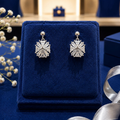 92.5 Silver Crystal Snowflake Drop Earrings