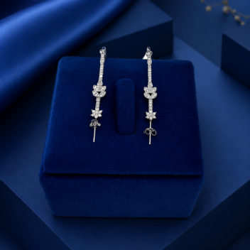 92.5 Silver Floral Drop Earrings