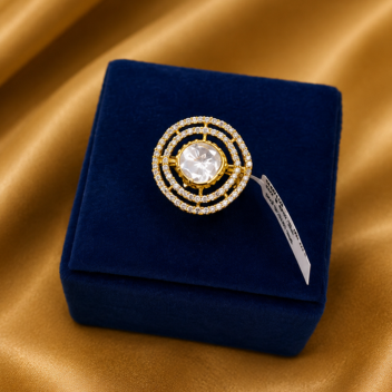 Gold Orbit Crystal Statement Ring