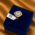 92.5 sliver gold plated halo crystal statement ring