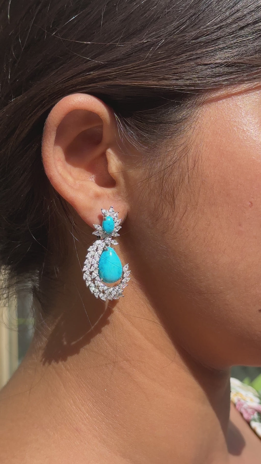92.5 sliver Azure Royale Luxe Drop Earrings