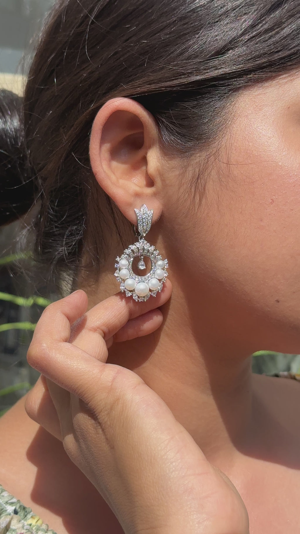 92.5 Pearl Halo Royale Earrings