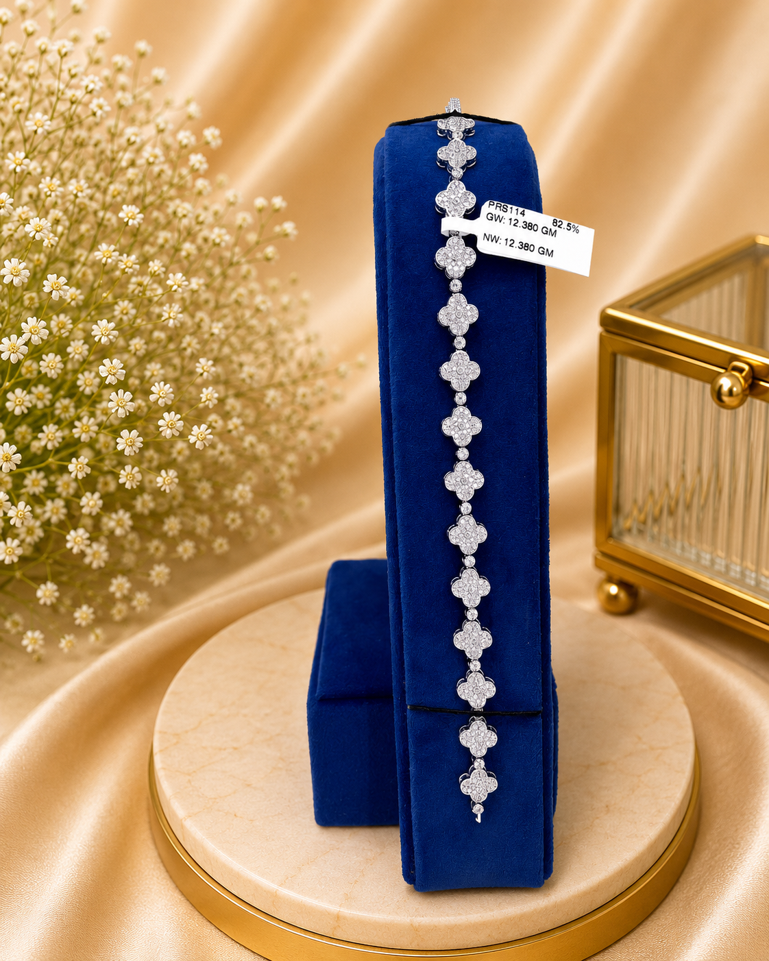 Silver Clover Diamond Bracelet