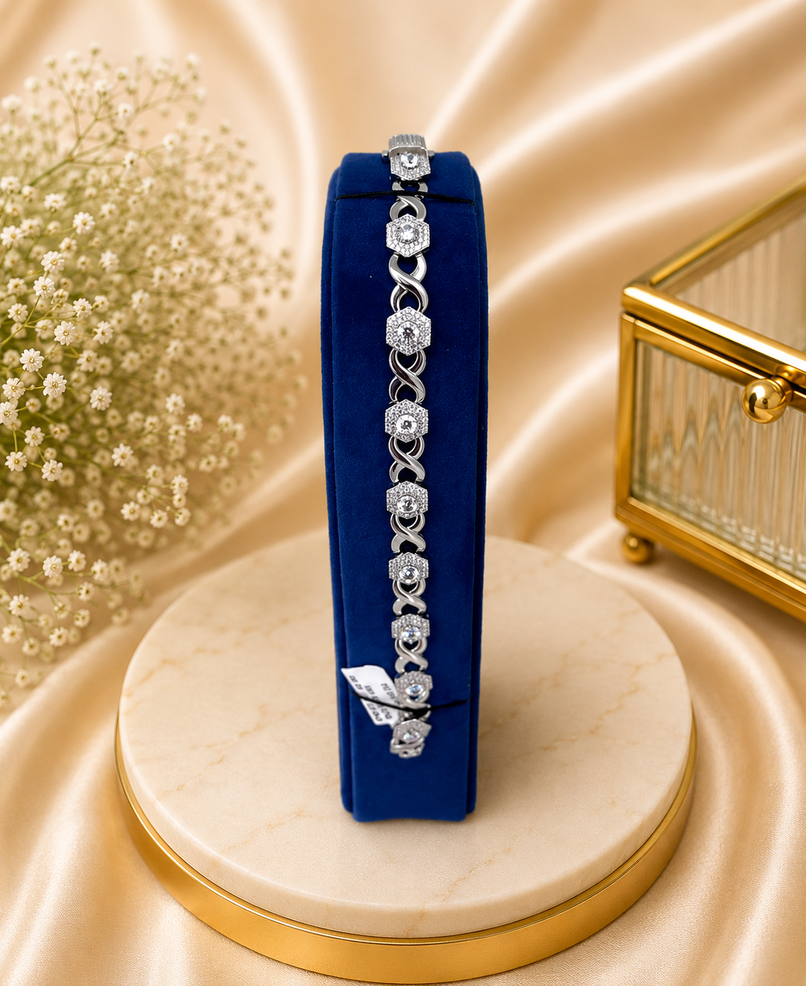 Silver Infinity Link Diamond Bracelet