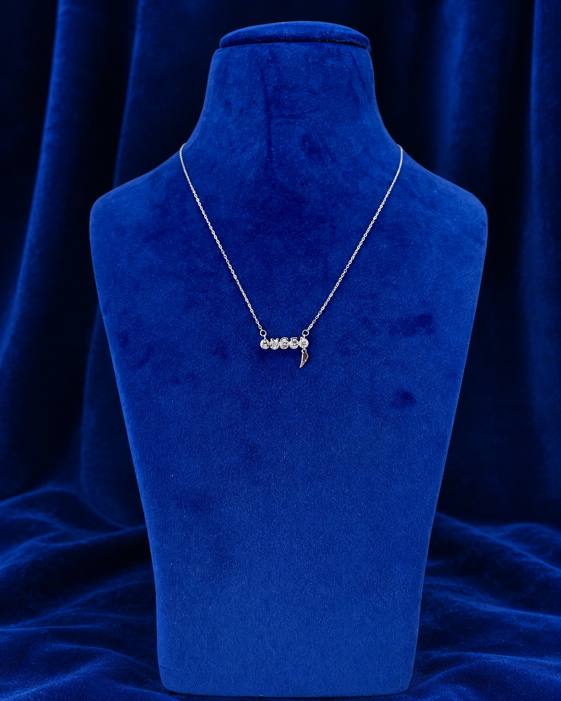 Silver Crystal Letter Pendant Necklace for Women