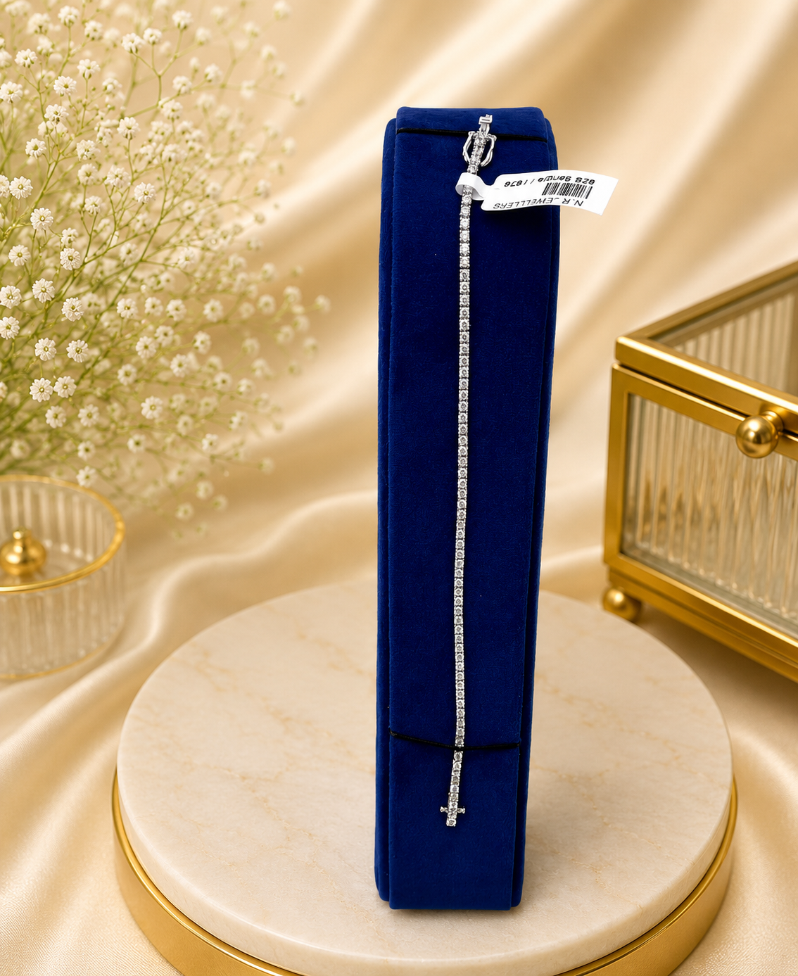Silver Diamond Line Bracelet