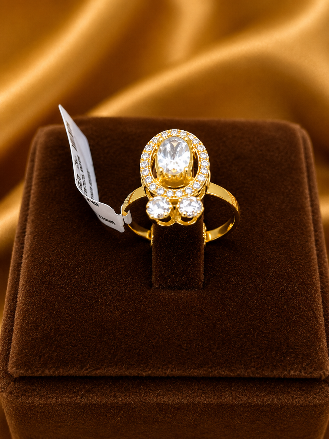 Gold Crystal Halo Ring