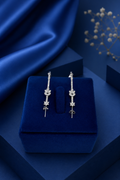 Silver Floral Drop Earrings