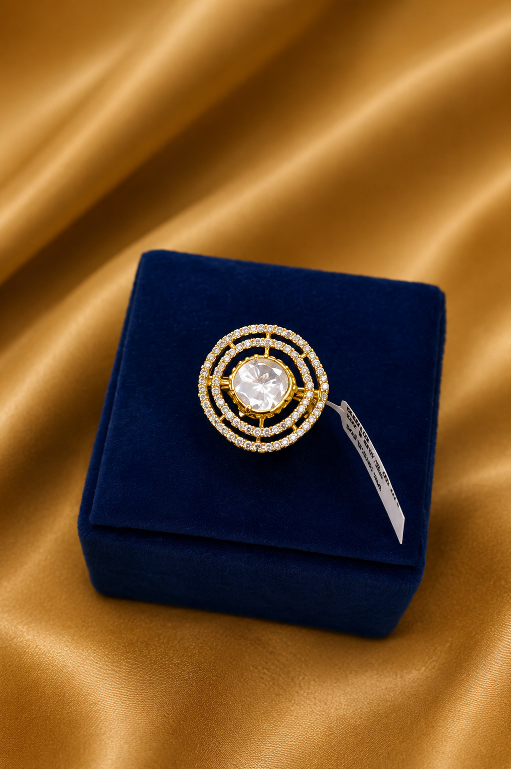 Gold Orbit Crystal Statement Ring