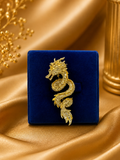 Golden Dragon Crystal Brooch