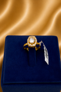 Gold Halo Crystal Ring