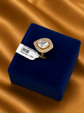 Gold Halo Crystal Statement Ring